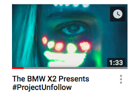 BMW Advertisement for for #ProjectUnfollow